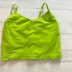 Splits59 Seamless Cami Tank Top Cropped Lime Green M/L